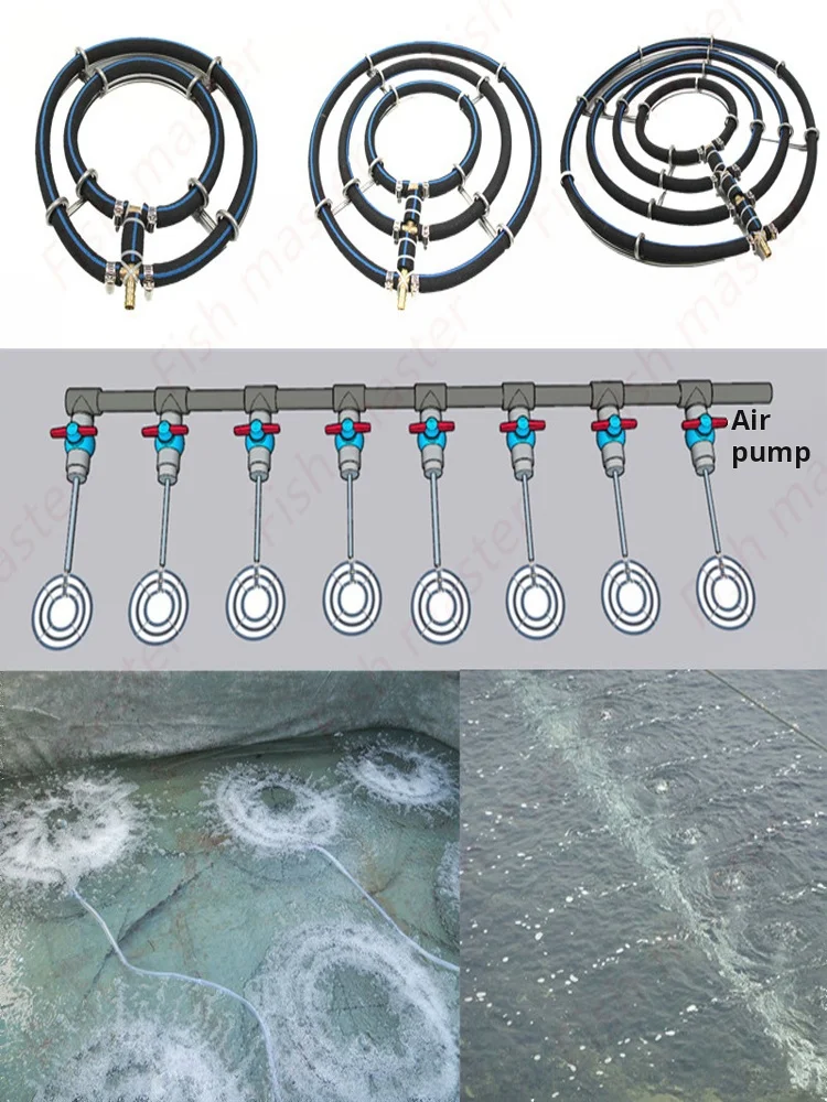 Koi Fish Pond air Plate Ring Aeration Ring Oxygen Pump Aerating Bubble Stone Fish tank Fish Pond Nano air Plate Bubble Ring