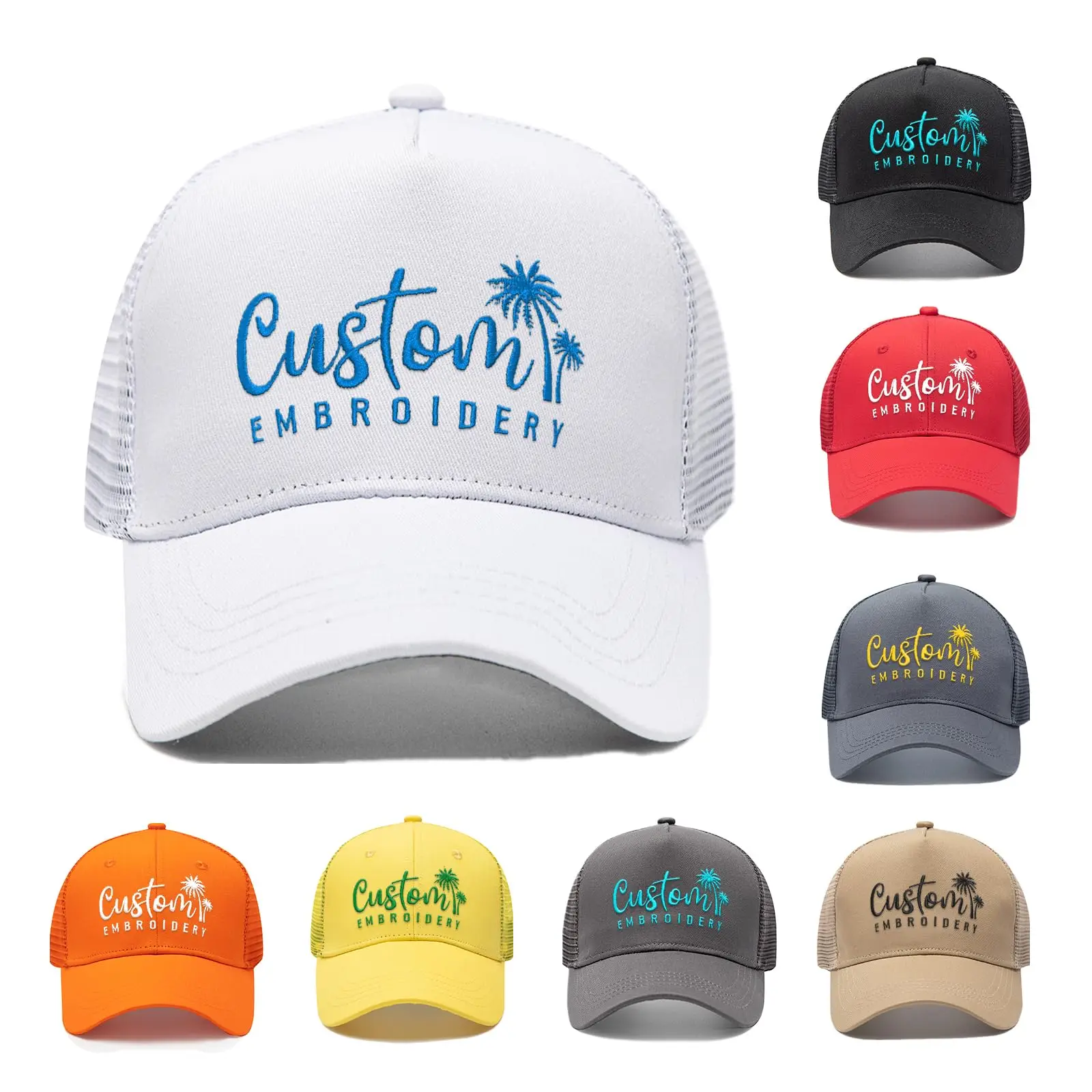 Outdoor Custom Puff Print Trucker Hat with DIY Text Personalized Trucker Hat Personalized Hats Custom Basecball Caps for gifts