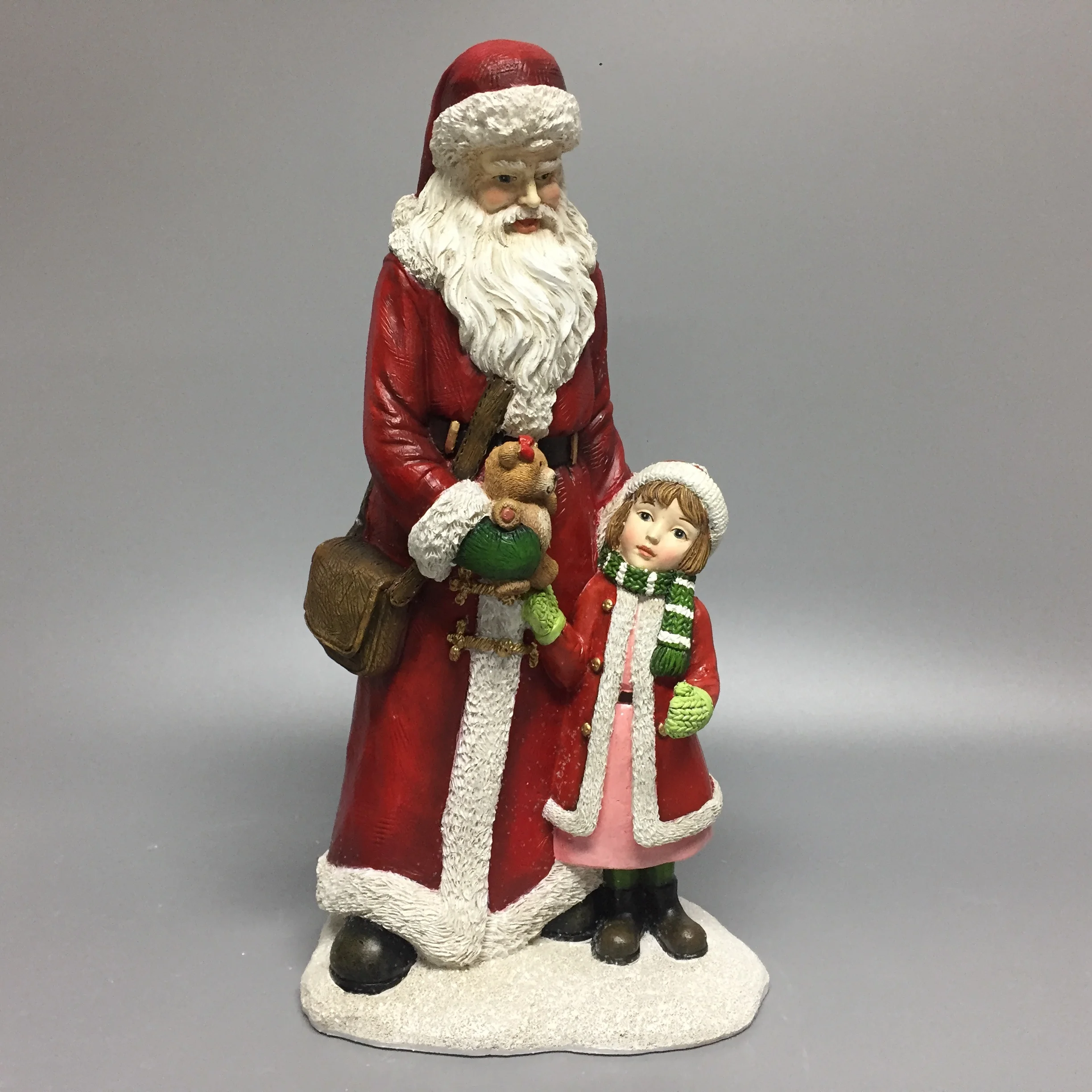 Resin Christmas Santa With Deer Figurine
