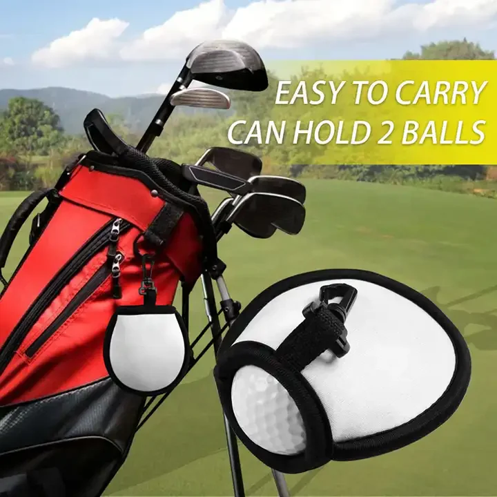 Wholesale Neoprene Golf Ball Pouch With Waterproof Golf Ball Pocket Durable Golf Ball Cleaner