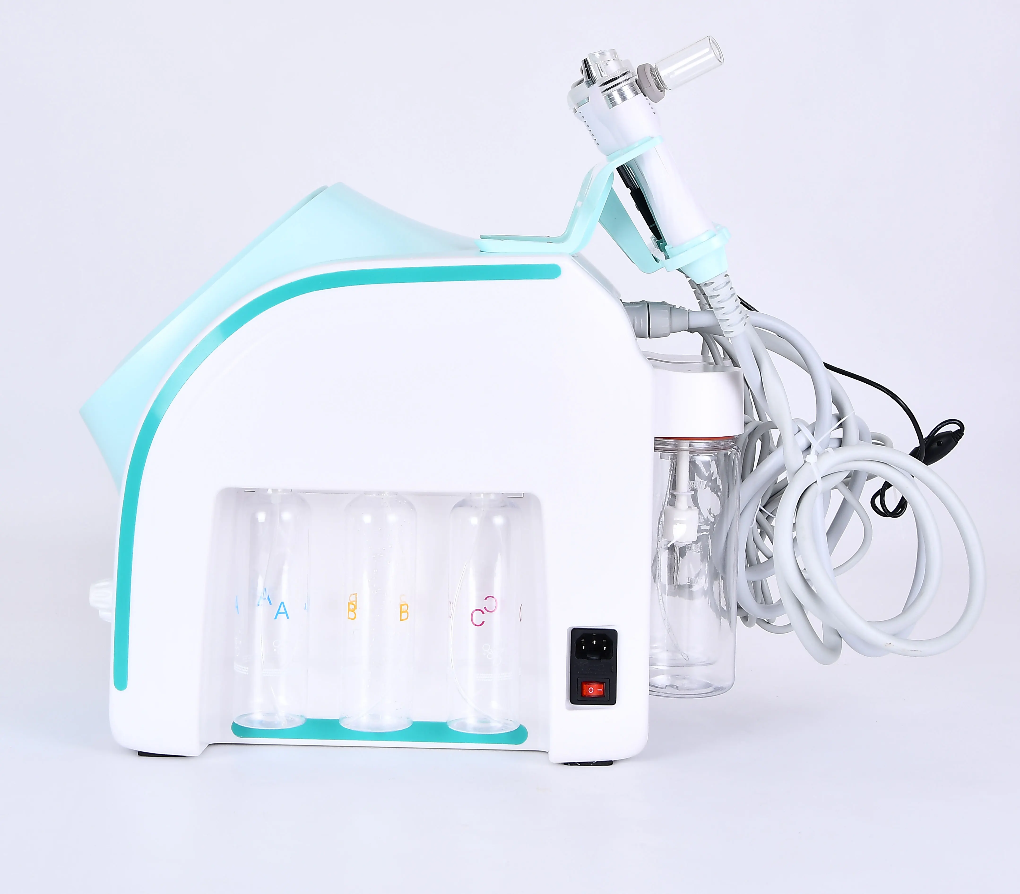 Professional Dermabrasion Aqua Peeling Facial Machine Portable Oxygen Injection Skin Analyzer Microdermabrasion Retail 6 in 1