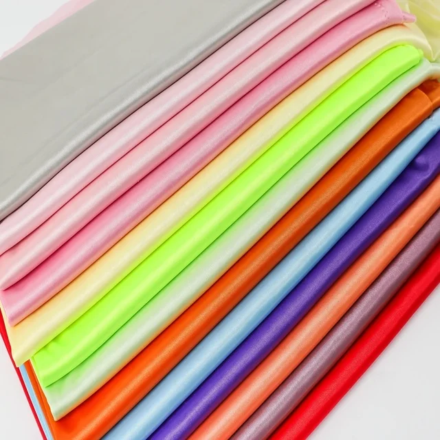 bright Polyester high interlock cloth encryption high gloss fabric knit lining fabric imitation silk pajamas skirt fabric