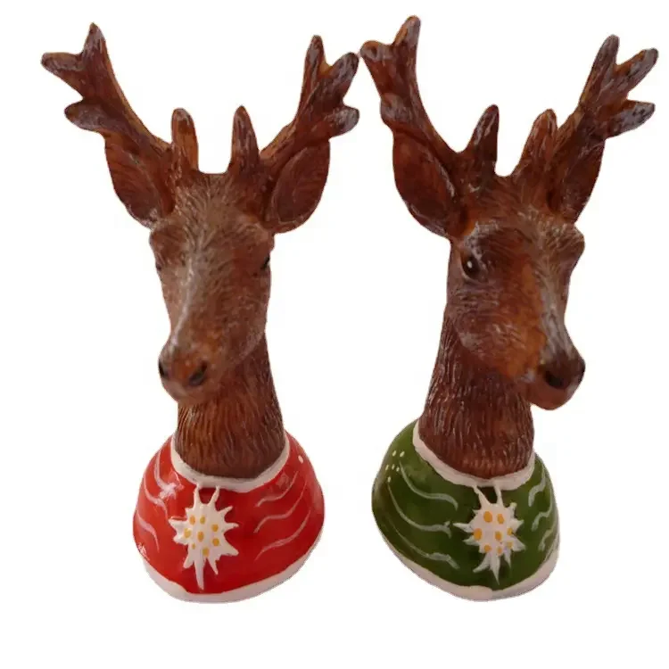 Outdoor Folk Art Fiberglass Reindeer Statue Christmas Eve Animal Resin Figurine Decoration Gift