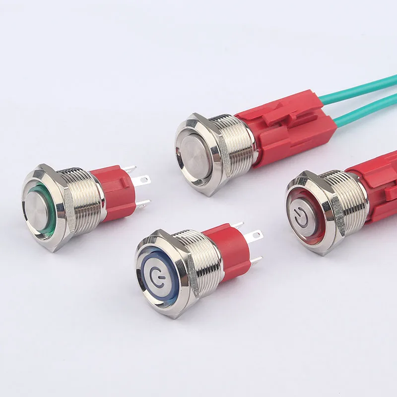 19MM Big Current Power Style LED Stainless Steel Metal Push Button Switch