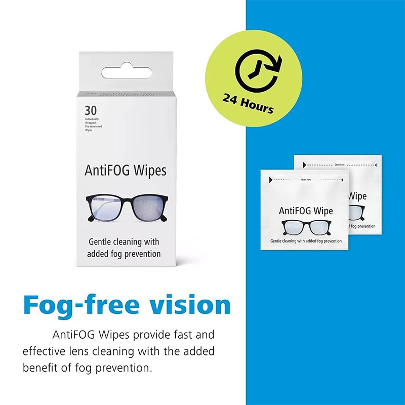 Disposable Pre Moistened Anti Fog Glasses Lens Cleaning Wipes For Eyeglasses