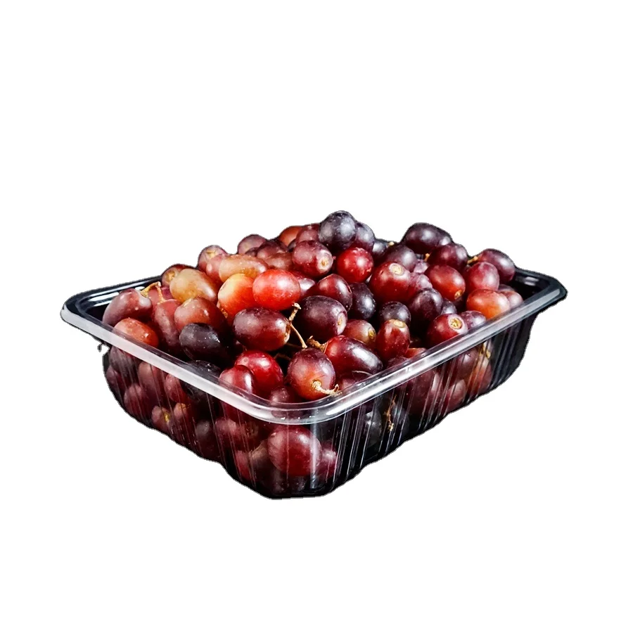 Food grade and high quality clear PET plastic clamshell fruit packing box with lid for fresh fruit vegetable food package