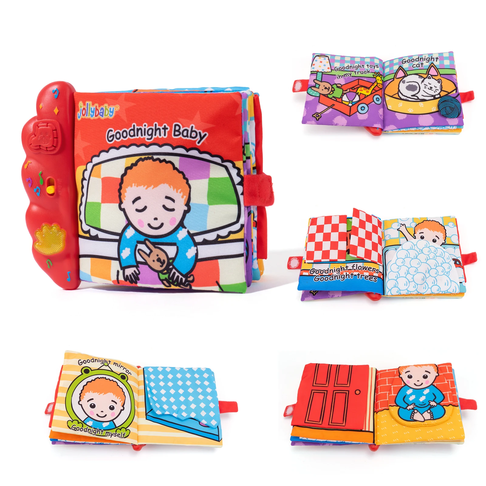 Музыкальная книга Jollybaby peekapoo роскошный подарок для детей подвесная с животными и звуковыми кнопками музыкальной тканью раннего развития