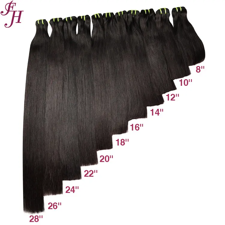 FH High Quality 12A Indian Hair Double Drawn Straight Hair Bundle with Curly Bundles Body Weaves-Peruvian Brazilian Human Hair