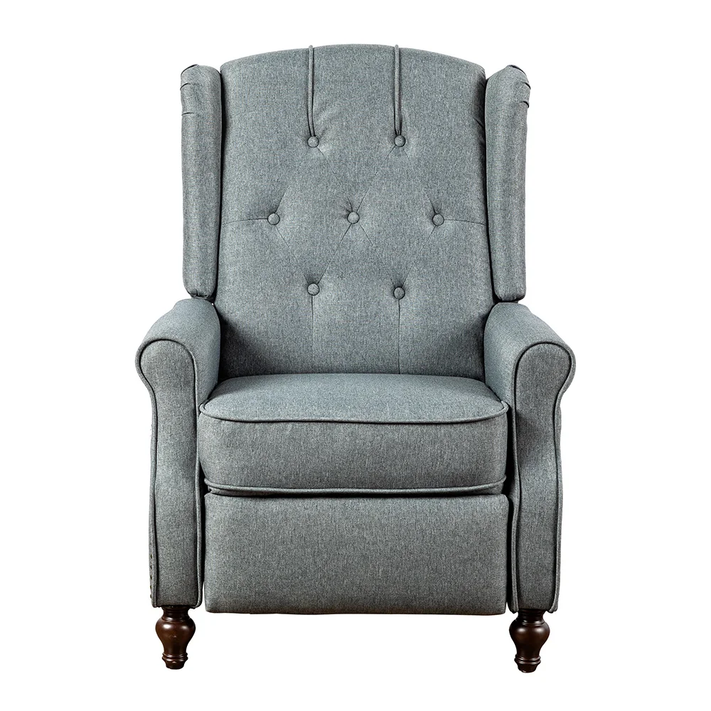 XIHAO Elegant Design Fabric Cover Nail Head Button Tufted Tv Push Back Recliner