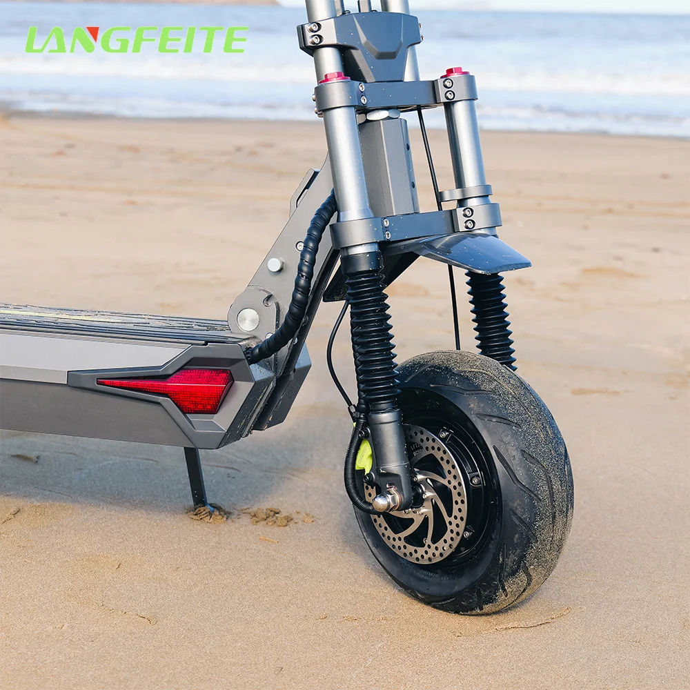 Langfeite 12 Inch Wide Wheel Foldable 72V 40AH 110km/h Fast Electric Scooter with Hydraulic Brake for Off-roading
