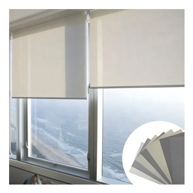 Beige 1% Sunscreen Roller Fabric Curtain Material Rolls Fabric for Window Shades Rollup Curtains