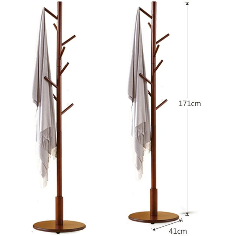 Full Solid Wood Vertical Floor Single Pole Coat Rack, Size -41x41x171CM new trend 2020 Manufacture