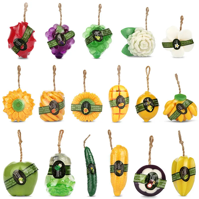 Wholesale Thailand 3D fruit flowers shape soap private label custom organic face soap all natural handmade soap