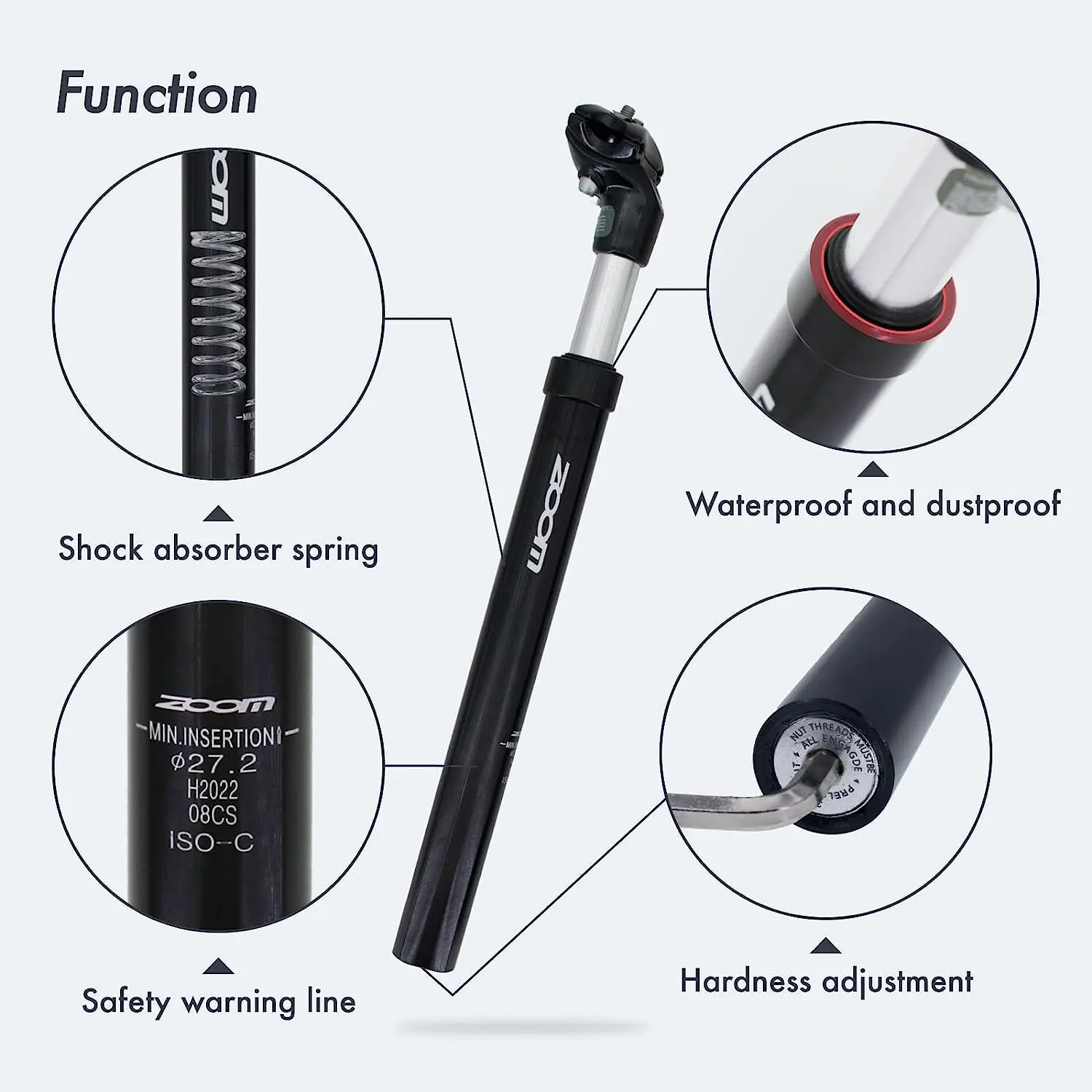 Factory Direct Wholesale City Road Bicycle Bike MTB BMX Electric Bike Shock Absorbing Spring Suspension Seatpost
