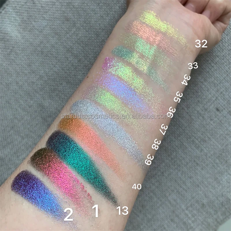 Private Label High Pigment 6 Color Glitter Shimmer chameleon Vegan DIY Square Eyeshadow Palette