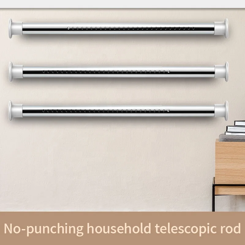 
Hole-free installation retractable clothing rod bedroom curtain rod balcony clothes rack bathroom shower curtain rod 