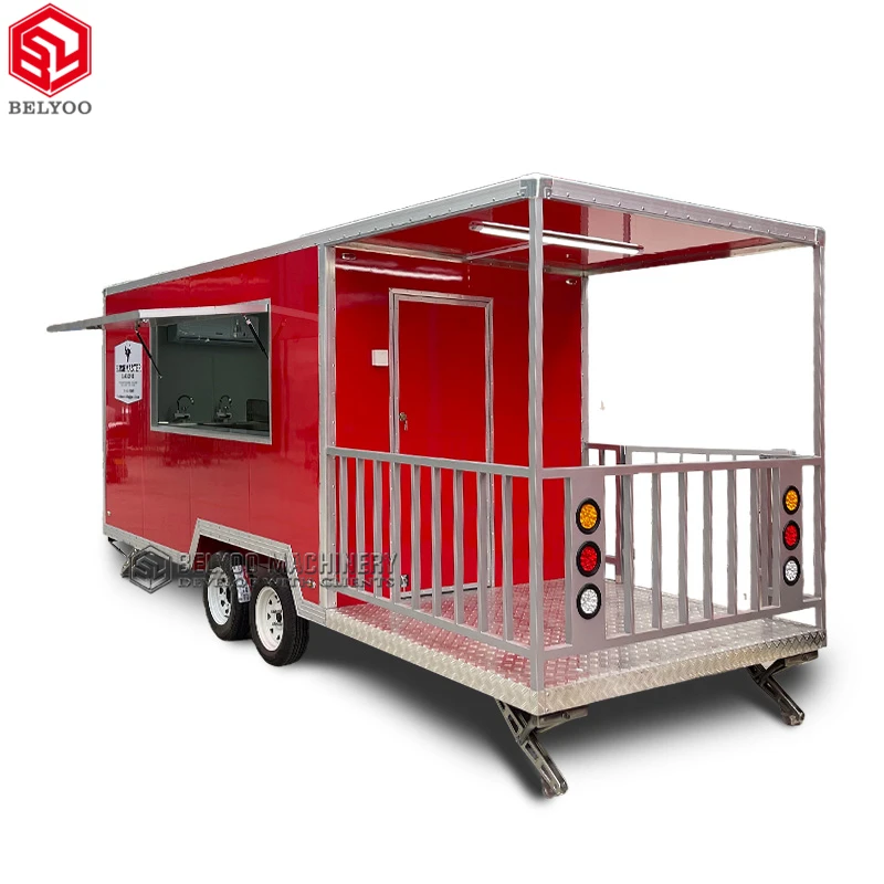 Mobile Food Trailer with Concession Window Customizable Kitchen Equipment for Ice Cream and Hot Dog Vendors