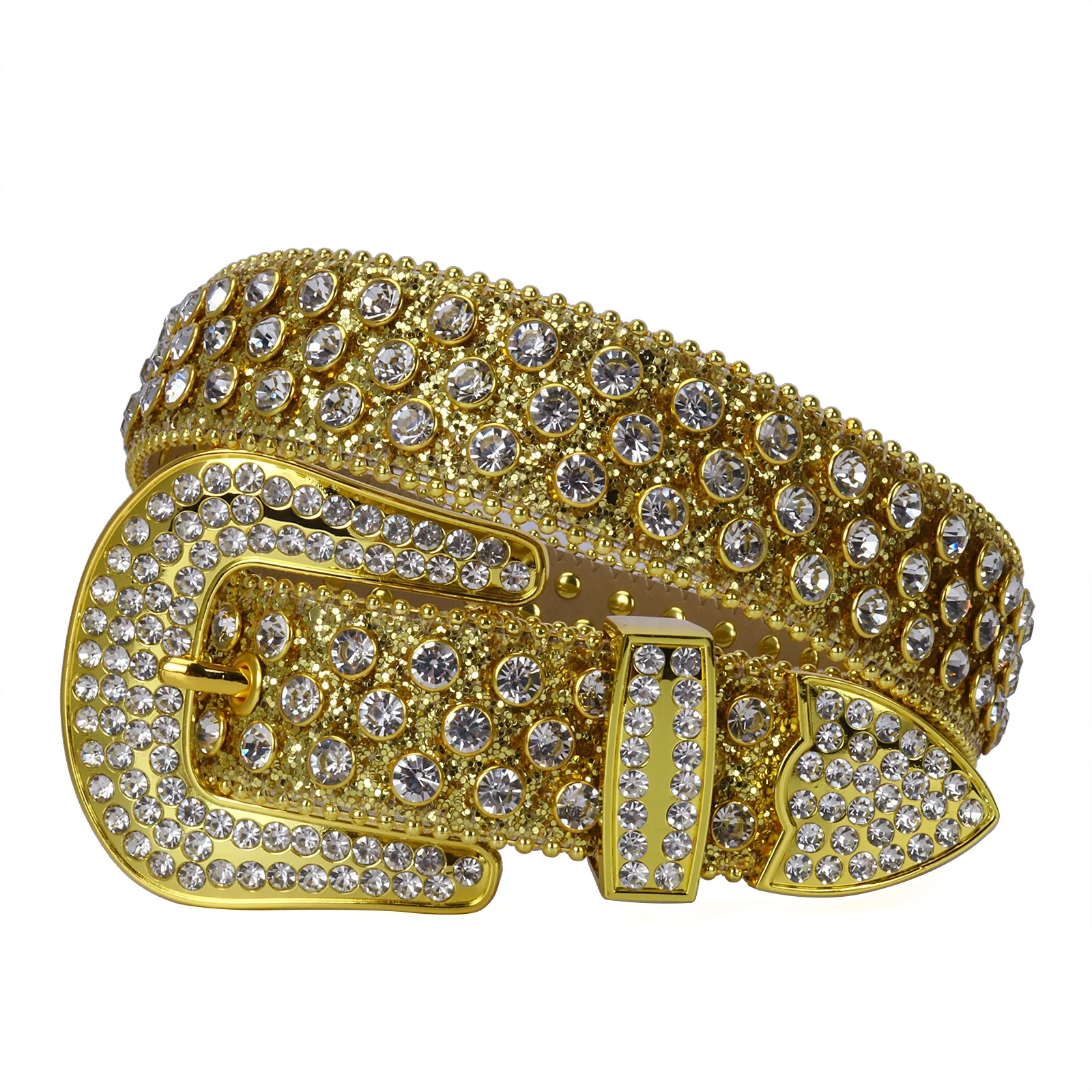 TENGMEI Sparkle Luxury Strap Men Women Rhinestone Belt For Jeans BB Simon Diamond Studded Cowboy Cowgirl Diamond Belt