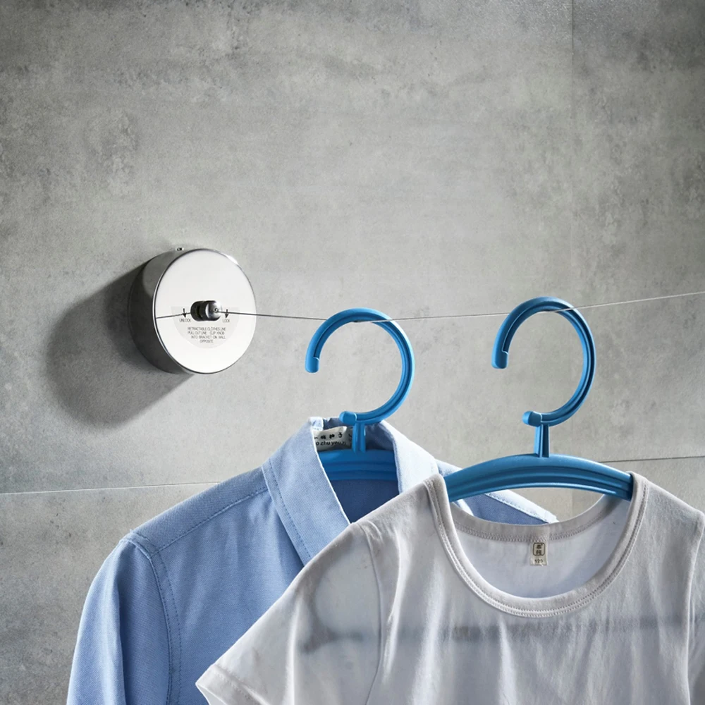 Retractable Clothesline 304 Stainless Steel Durable with Heavy Duty Adjustable Rope Shower Clothes Line for Outdoor and Indoor