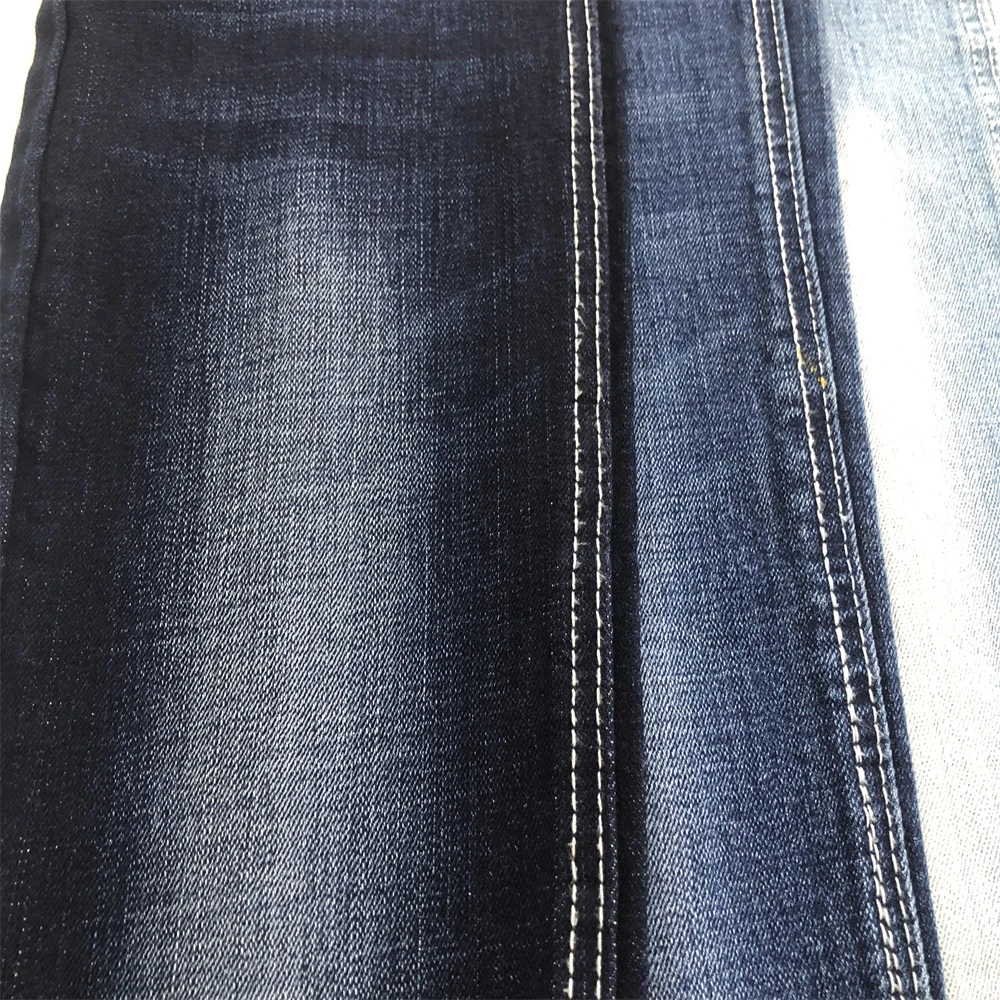 Popular Beautiful Deep Extra Dark Blue 170cm 7 Count Full Bamboo Yarn Horizontal And Vertical Bamboo Texture Denim Fabric