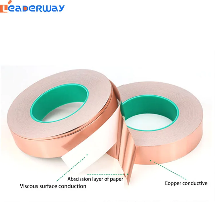 Single or Double Side 2mm Copper Tape EMI Self Adhesive Copper Foil Tape for Mobile Phone  Insulating Shielding Material