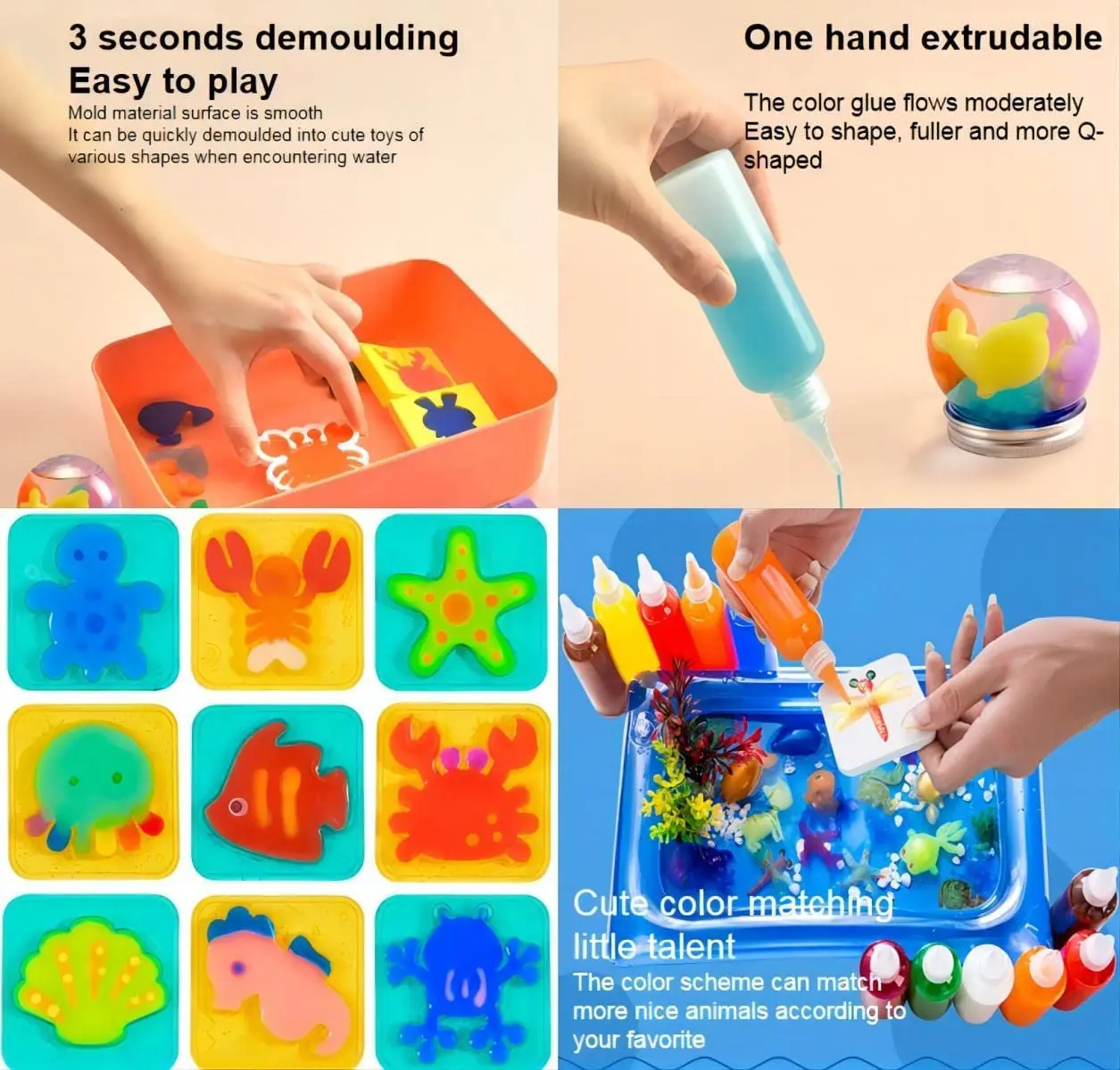 2024 6colors New Educational Animal Water Elf Bead Kit DIY hand made Magic water elf toy kit