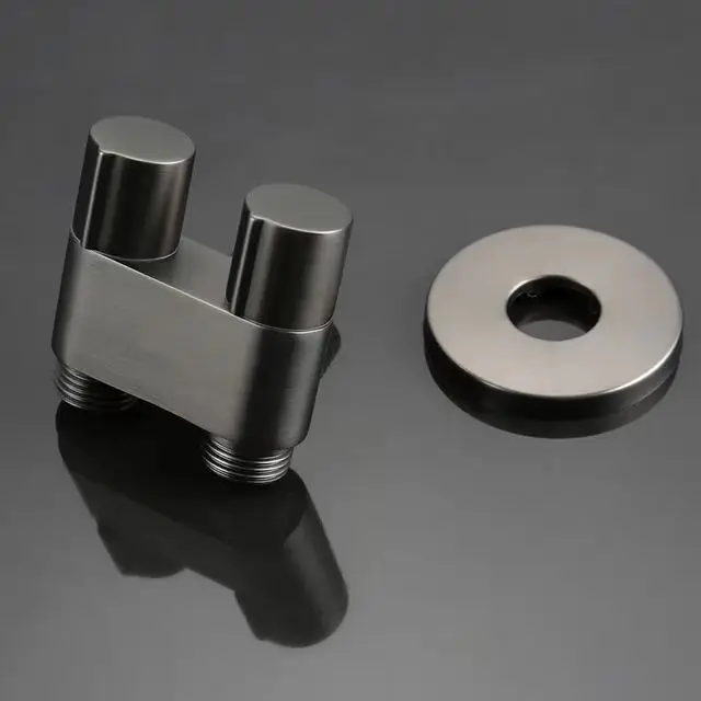 Hot Selling Brass 1 in 2 out Angle Valve Double Handle Shunt Faucet Diverter New Design 3-Way Gun Grey Angle valve