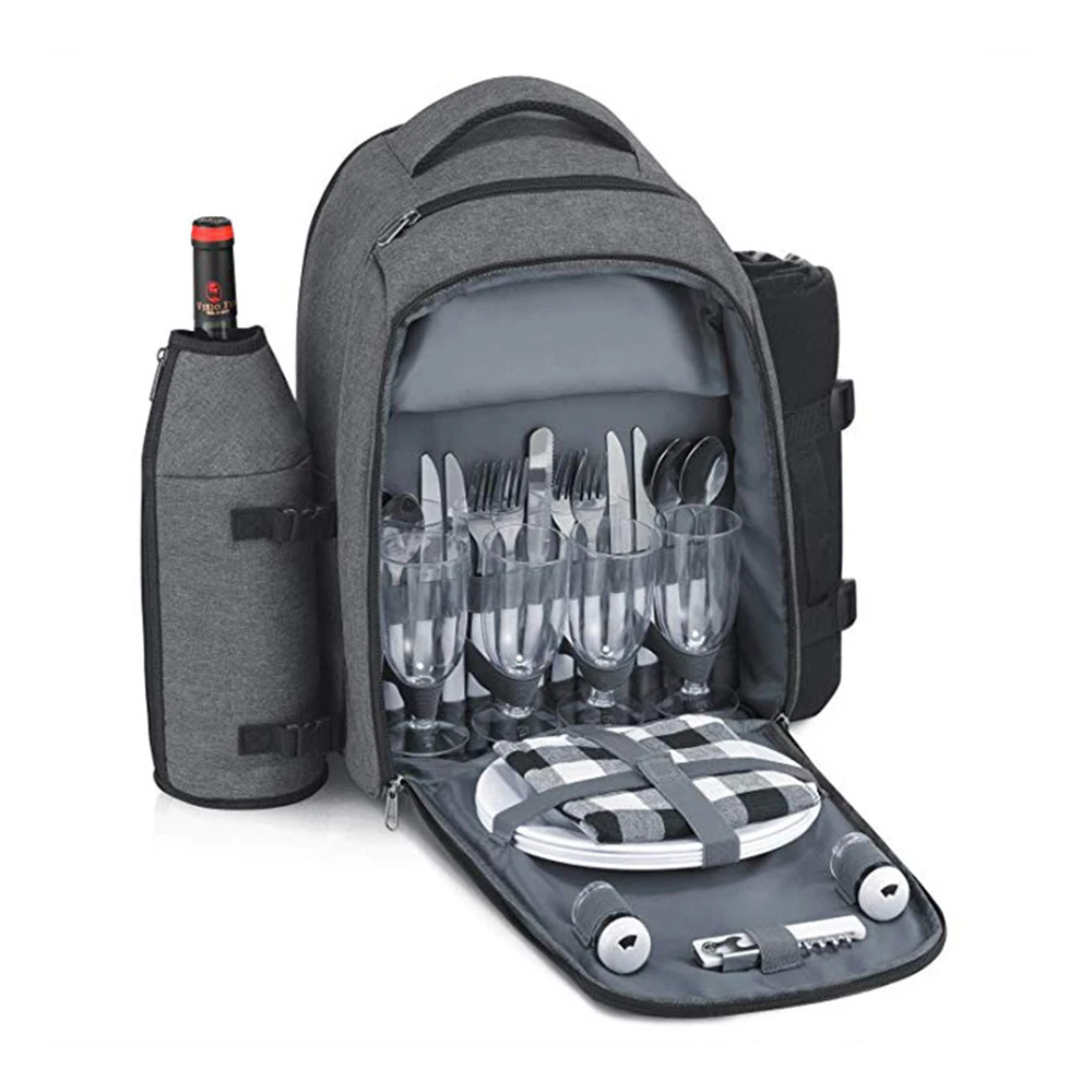 2023 New Everlasting Insulated Cooler Bag Outdoor Camping Party Large-capacity Portable Cooler Backpack with Wine Bag