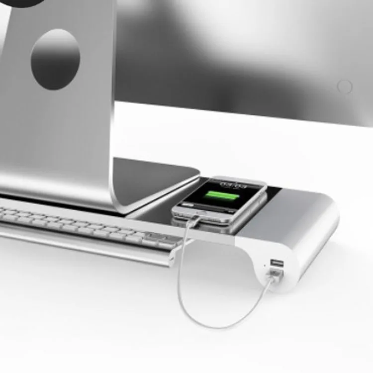 Desktop Organiser Standing Desk aluminum Laptop PC Computer Monitor Stand Riser with USB