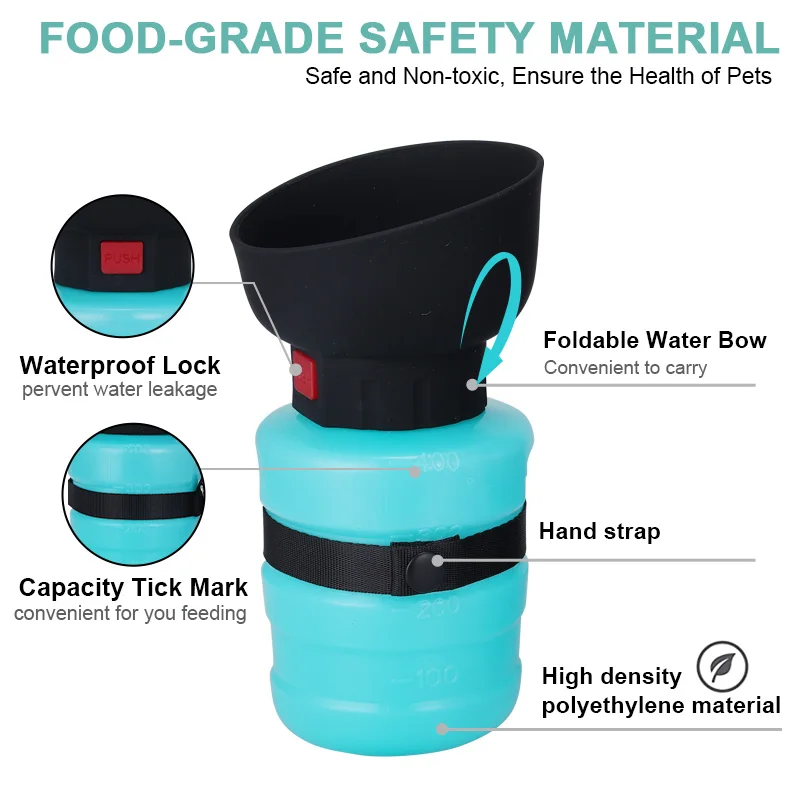 Amazon Top Seller New Design Outdoor Animal Feeding Drinking Cup Bowl Dog Travel Portable Pet Water Bottle for Dogs