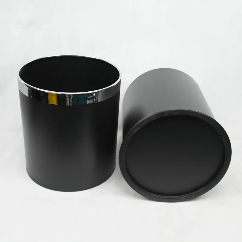 Wholesale 10L Round home waste bins  double stainless steel trash cans Garbage Container Bin for Bathrooms Kitchen Bedroom