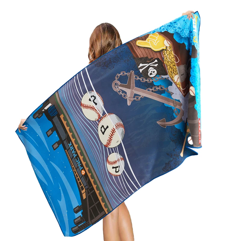 summer quick dry oversized customized print microfiber beach towel