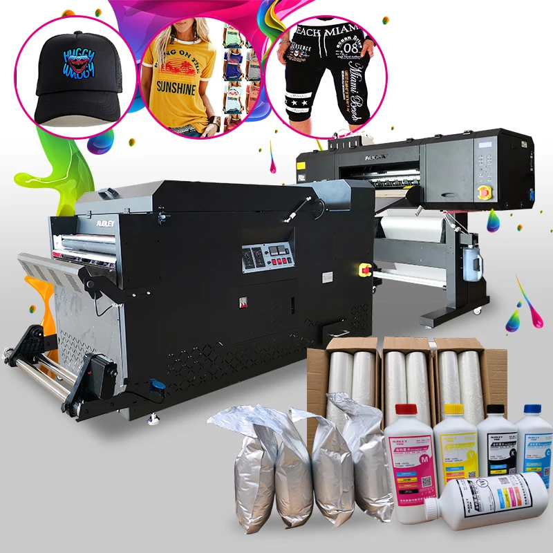 Audley 4 head  digital printer dtf  t shirt printing machine 60cm eps i3200 dtf printer supplier