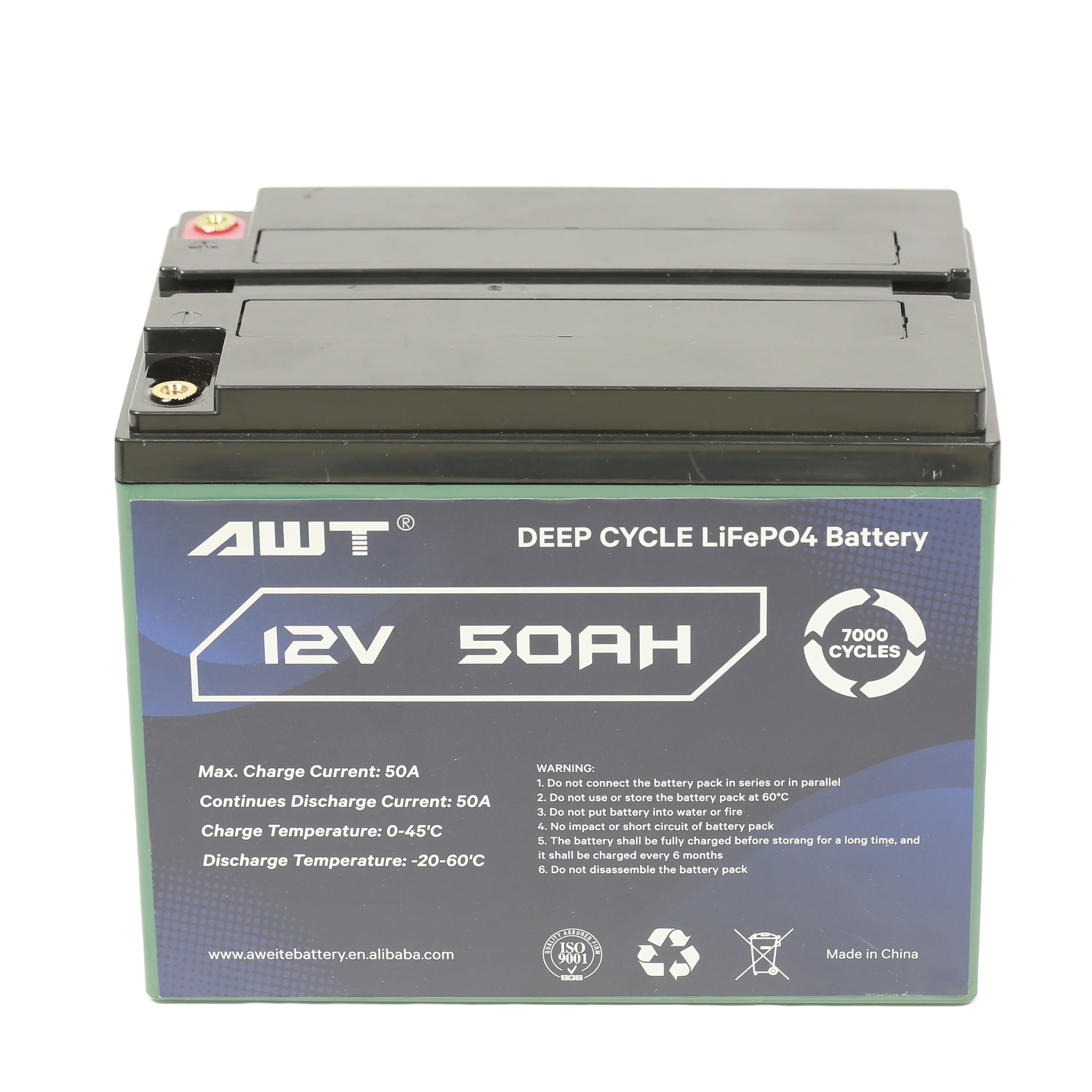 AWT 12V 50Ah Solar Battery System Lifepo4 Battery Pack Lithium 12V 50Ah 100Ah 200Ah Lithium iron Phosphate Battery