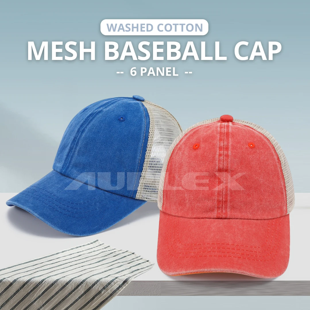 Custom Low Profile Baseball Cap Unisex Embroidered Mesh Back Trucker Hat Men Sun hat Plain Mesh Cap with Custom Logo