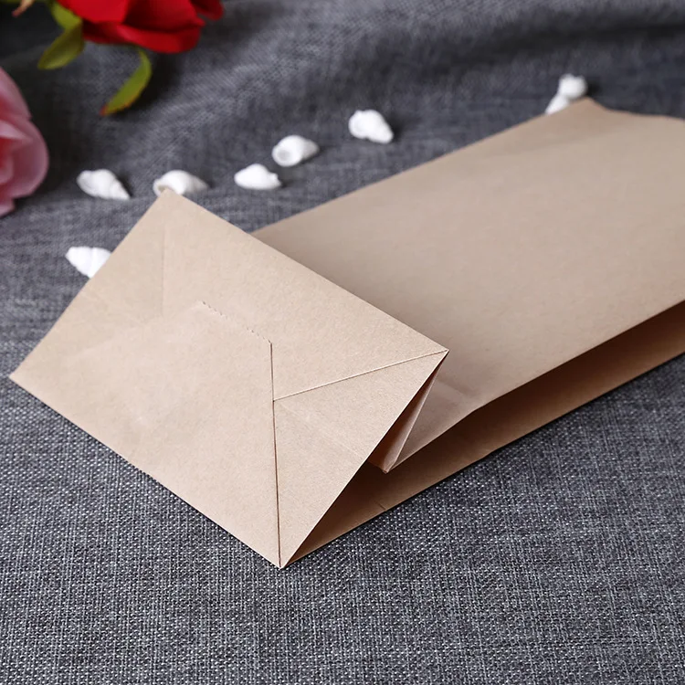 Biodegradable Paper Bag Kraft With custom Logo Print,Brown Paper Food Shopping Bag grocery paper bag for supermarket