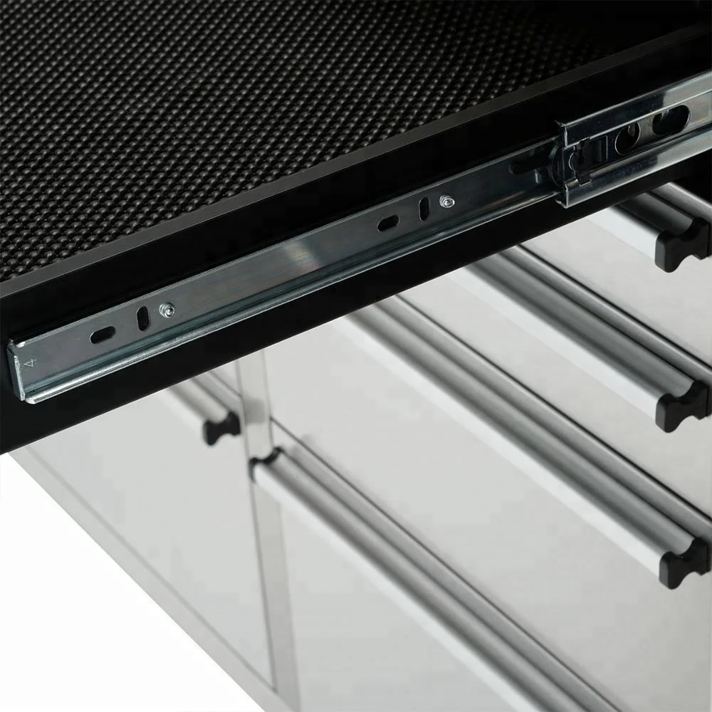 10-Drawer Mobile Tool Chest with Wheels Custom-Size Rolling Tool Boxes Wood and Aluminium Protection Tool Trolley