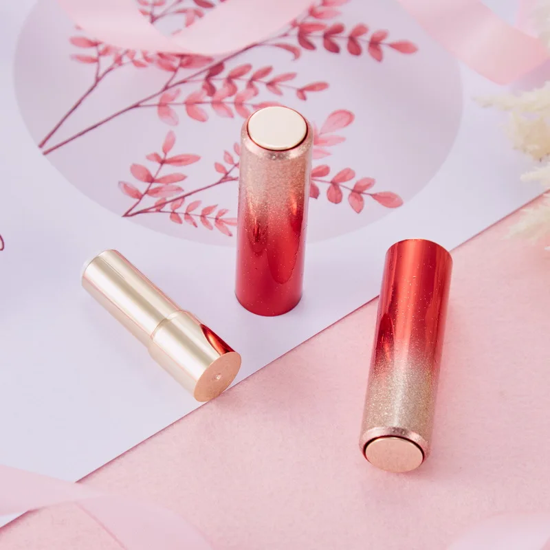Round Magnetic Refillable Lipstick Tubes Custom Refills Packaging Aluminum Lipstick