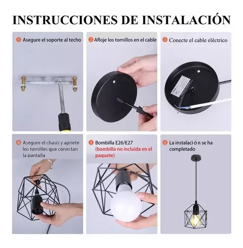 Nordic Vintage Style Iron Pendant Lamp Traditional Chandeliers Warm White Light Home Decor E27 Bulb Base Included Kitchen Island