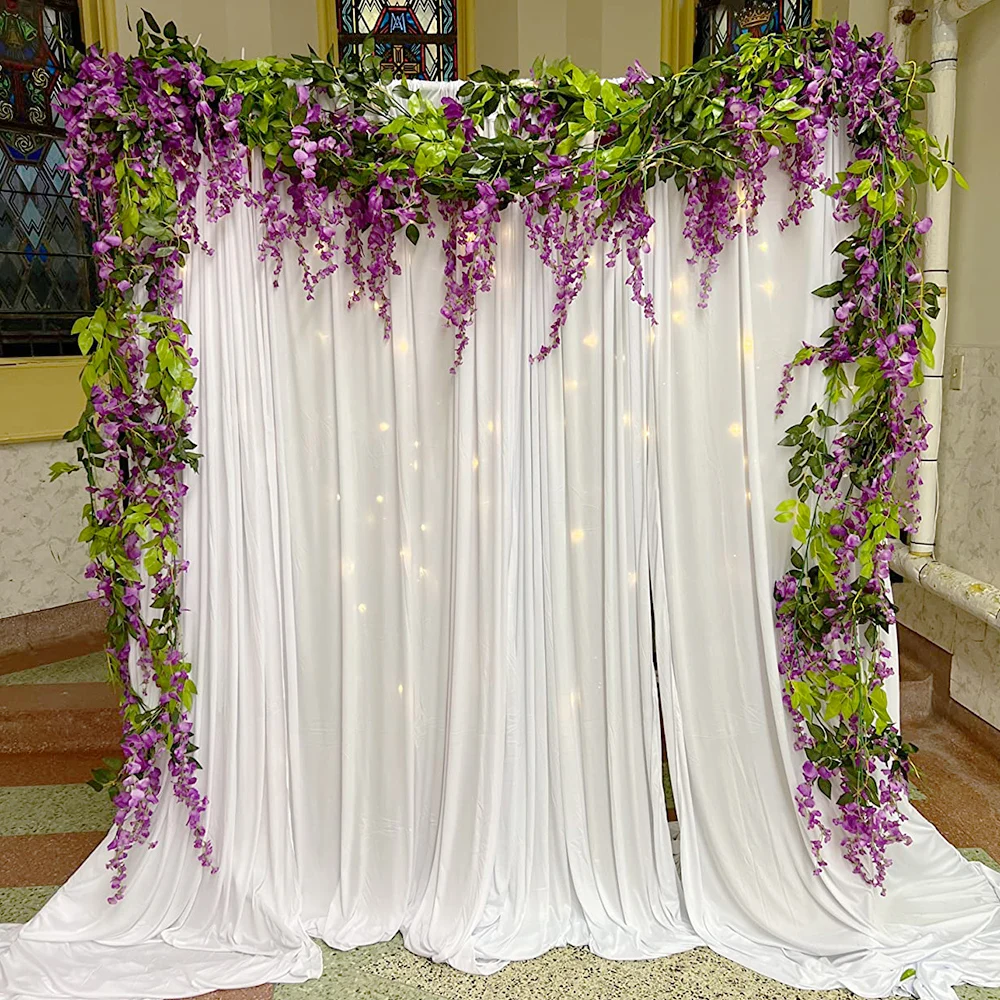 XL-01 Temu High Quality Faked Silk Multicolor Flower Garland Rattan Hanging Artificial Wisteria Vine for Home Party Decor
