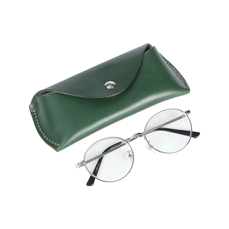 wholesale custom durable soft horizontal slim pouch portable eyeglasses leather sunglasses case