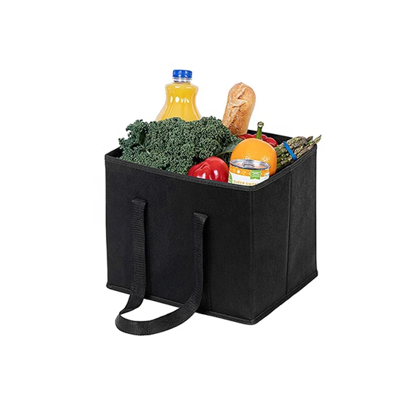 Premium Quality Heavy Duty Foldable Grocery Bag with Extra Long Handles Large Reusable Grocery Shopping Box Bags