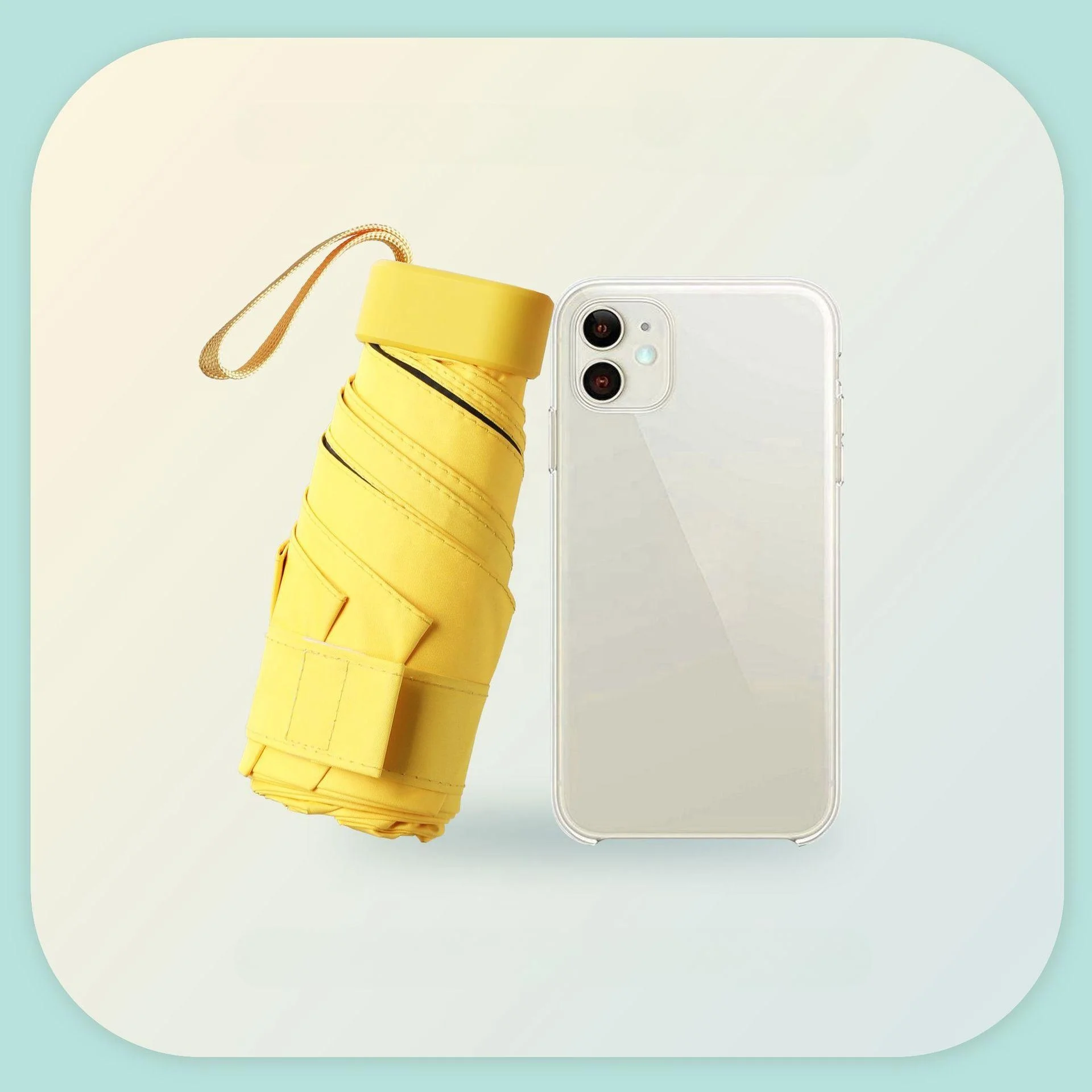 Wholesale 6 Fold Logo Business Designer Yellow Personalized Portable Mini Umbrella With Custom Logo