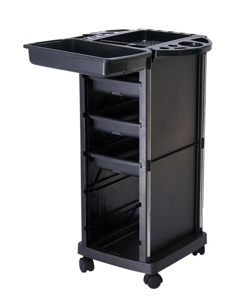 
China wholesale salon furniture Black hair stylist salon trolley beauty 