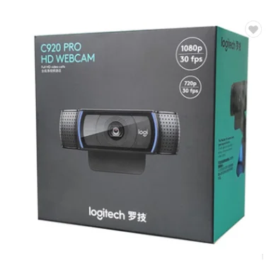 Веб-камера Logitech C920 Pro HD 1080p для портативного компьютера, подключи и работай, 1080P, видеочатый стиль, записывающая камера с микрофоном