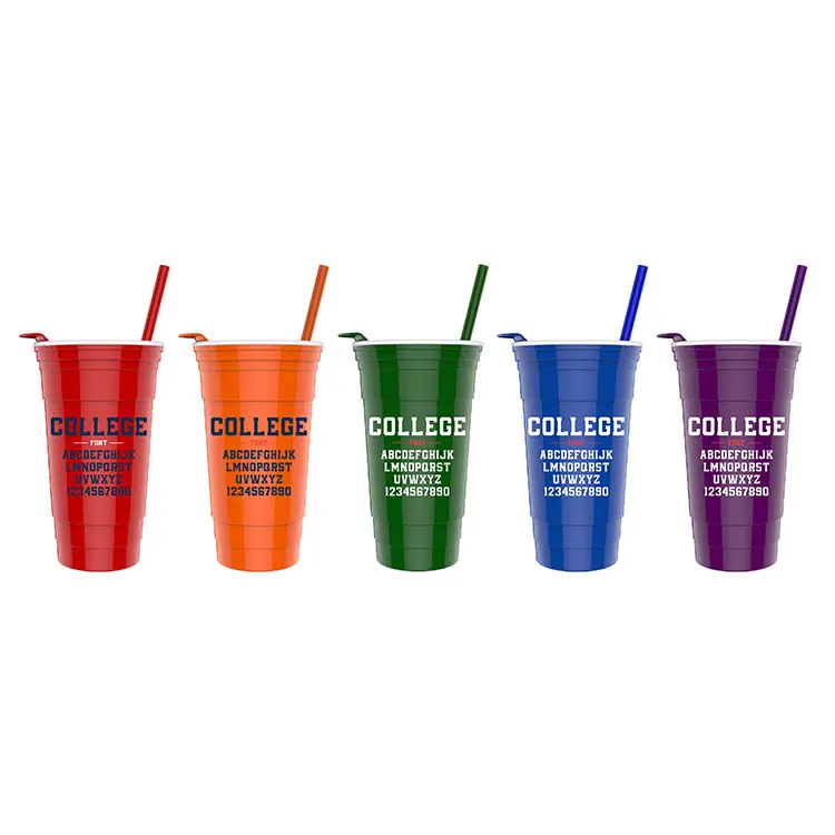 Pp cup Wholesale BPA Free hot sale personalized custom printed reusable Beer coffee drinking pp party plastic cup with lid