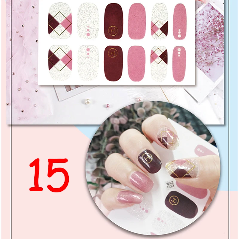 New arrival 3d elegant foil diamond nail art polish stickers for beauty
