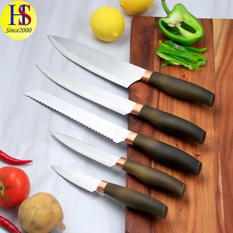 Wholesale Heavy Duty Chinese 6PCS Stainless Steel Kitchen Chef Knives Set