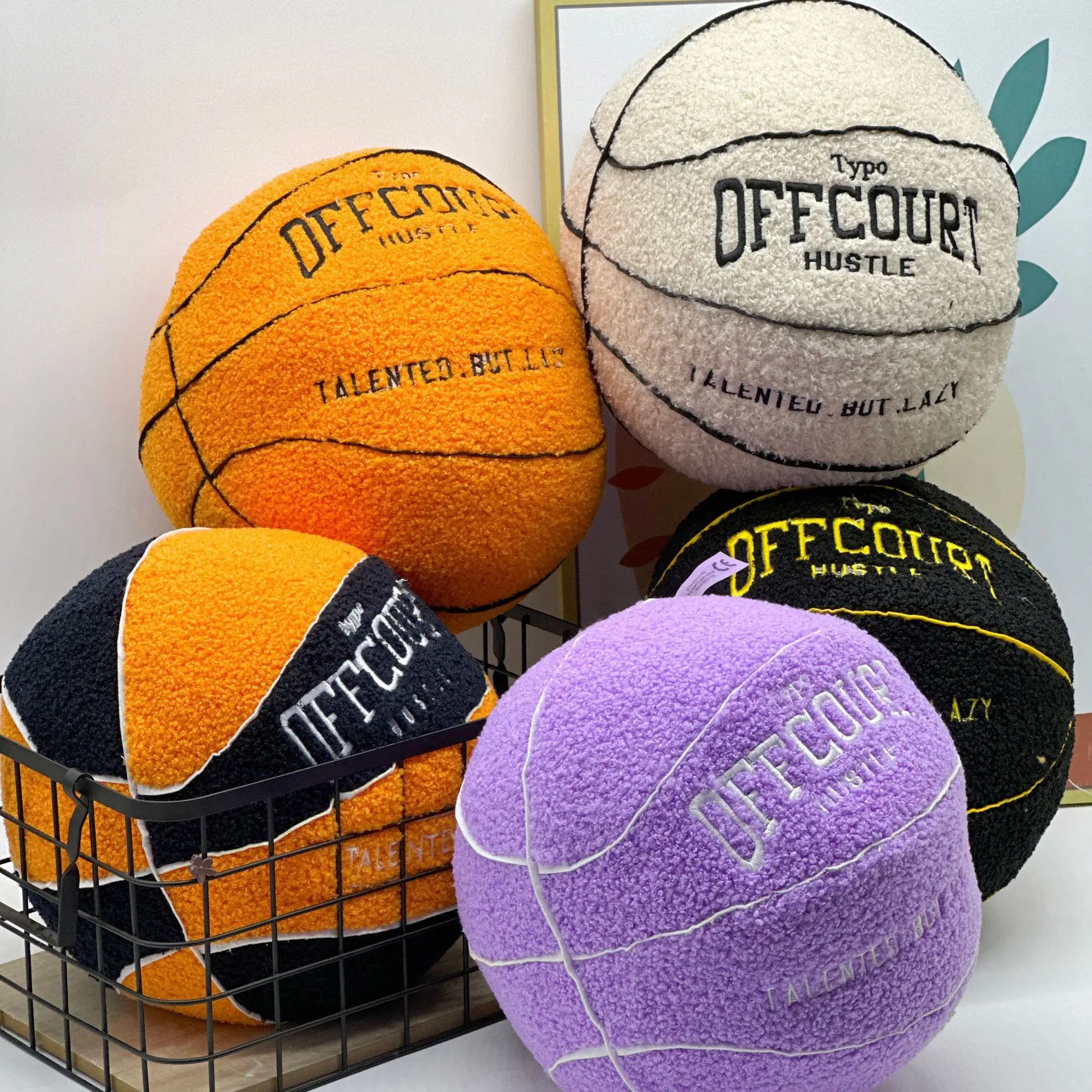 TCXW122702 New Design Stuffed Animal Toy Plush Toy Pillow Offcourt Basketball Pillow 25cm Ball  Plush Doll Figure Toy