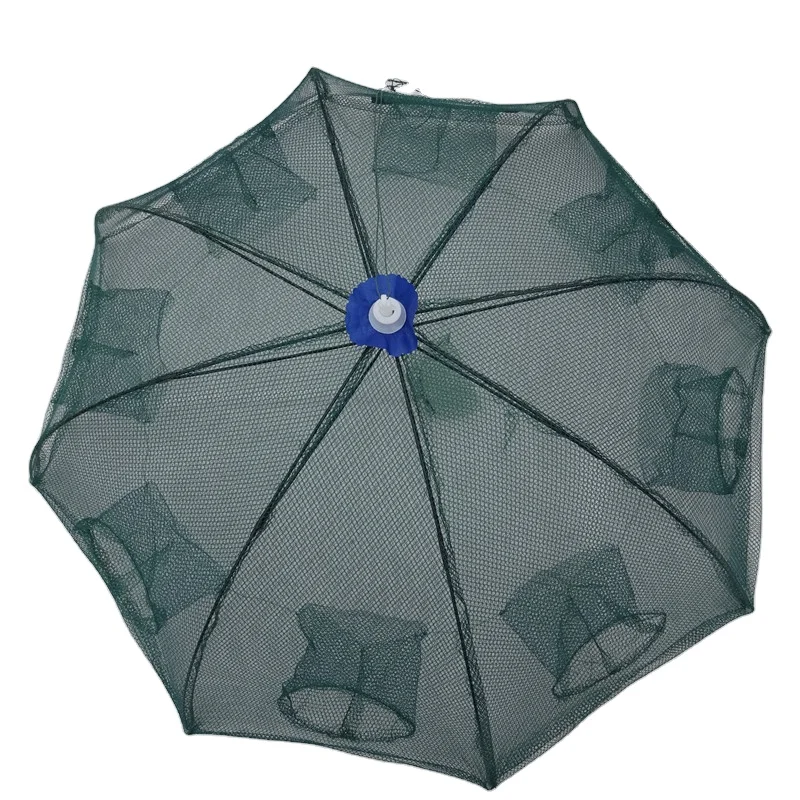 Foldable Shrimp Crab Baits Cast Mesh Multi-holes Fly Hand Cast Mesh Net Drawstring Casting Fishing Net